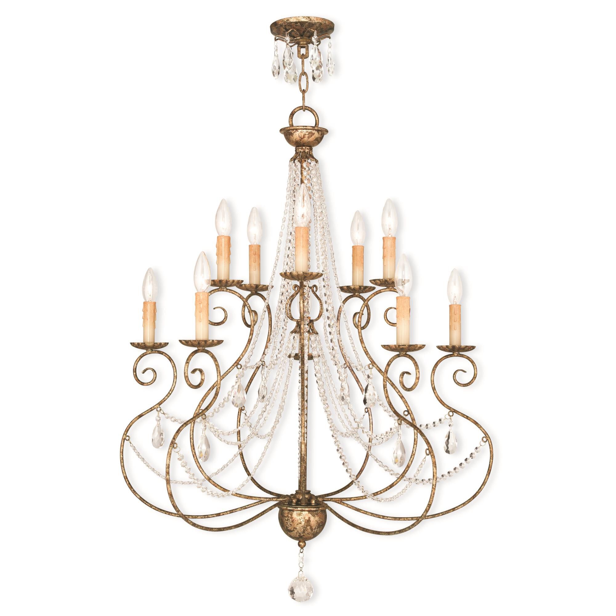 Isabella 32 Inch 10 Light Chandelier by Livex Lighting